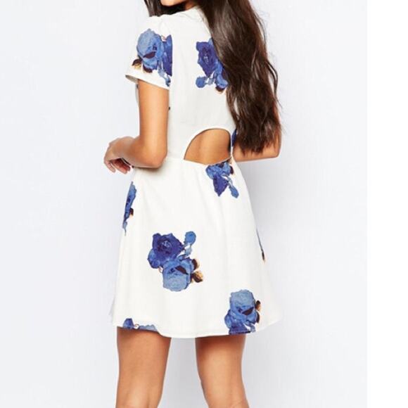 Floral Print Dress V Neck - Picture 1 of 5